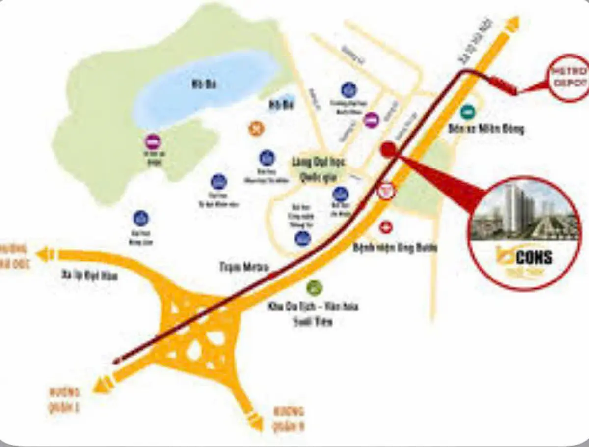 Vị trí Bcons Suối Tiên