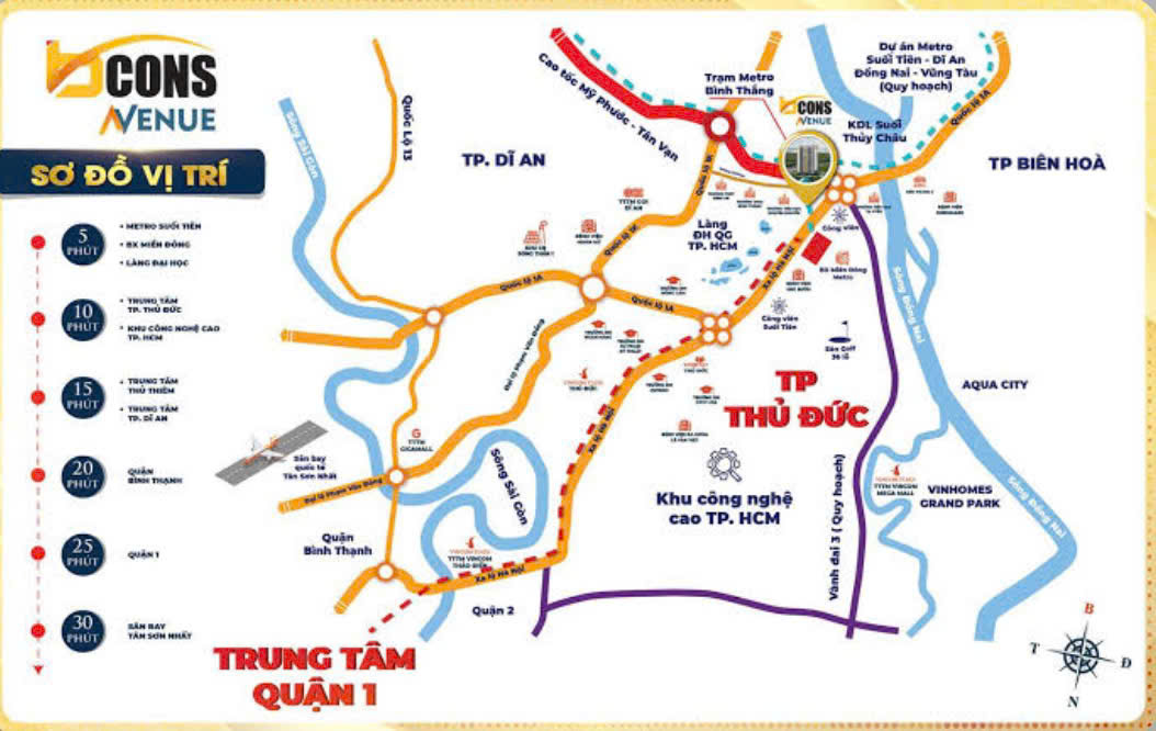 Vị trí Bcons Avenue