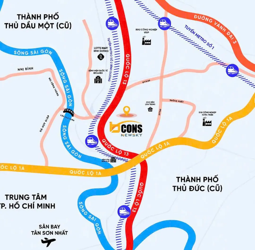 Vị trí Bcons New Sky