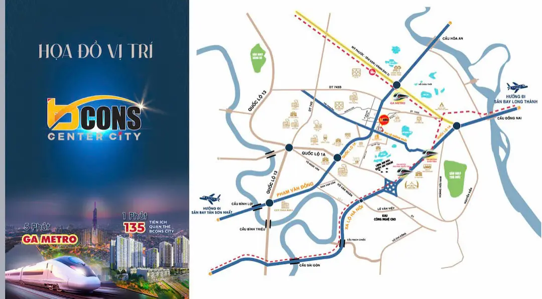 Vị trí Bcons Center City