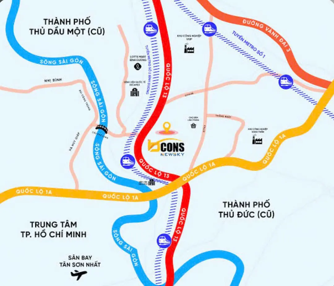 Vị trí Bcons New Sky