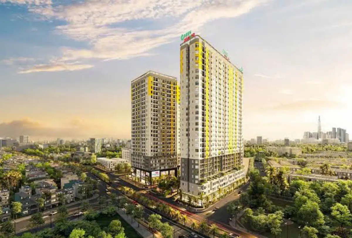 Tháp Bcons Green Diamond mặt tiền Thống Nhất