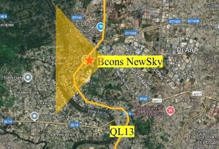 Bcons New Sky gần khu công nghiệp Đồng An 2 (đối diện), Vsip1, Sóng Thần, Vsip2. Phân tích tiềm năng cho thuê 8-12 triệu/tháng. Dòng tiền ổn định cho nhà đầu tư.