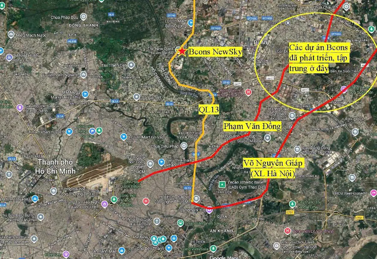 Bcons New Sky kết nối giao thông