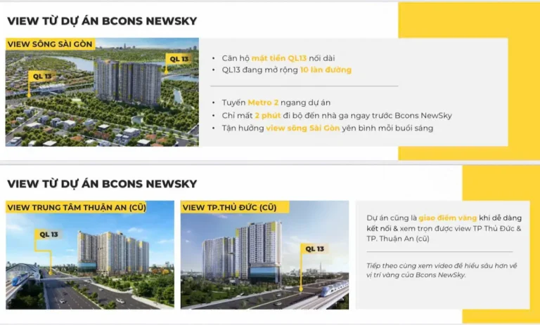 Địa chỉ cụ thể Bcons New Sky ở đường nào? Có thuận tiện di chuyển không?