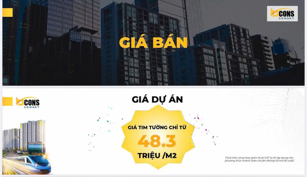 Phân tích giá bán căn hộ Bcons New Sky