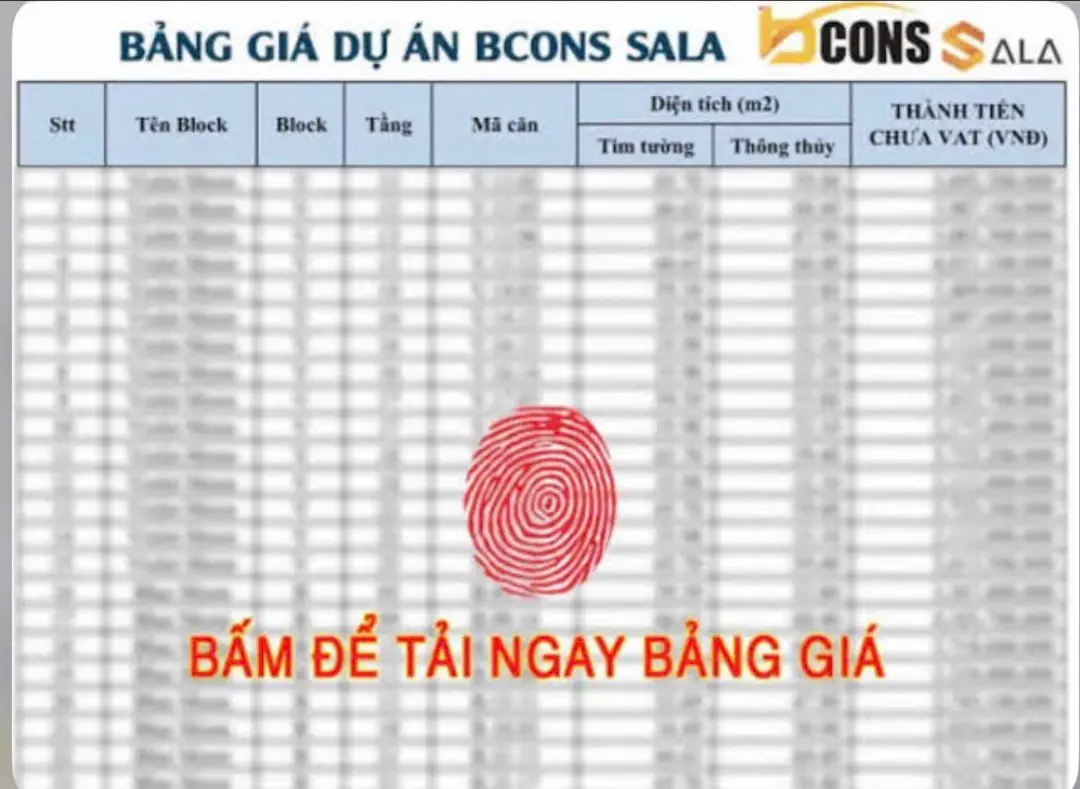 Giá bán 2PN Bcons Sala