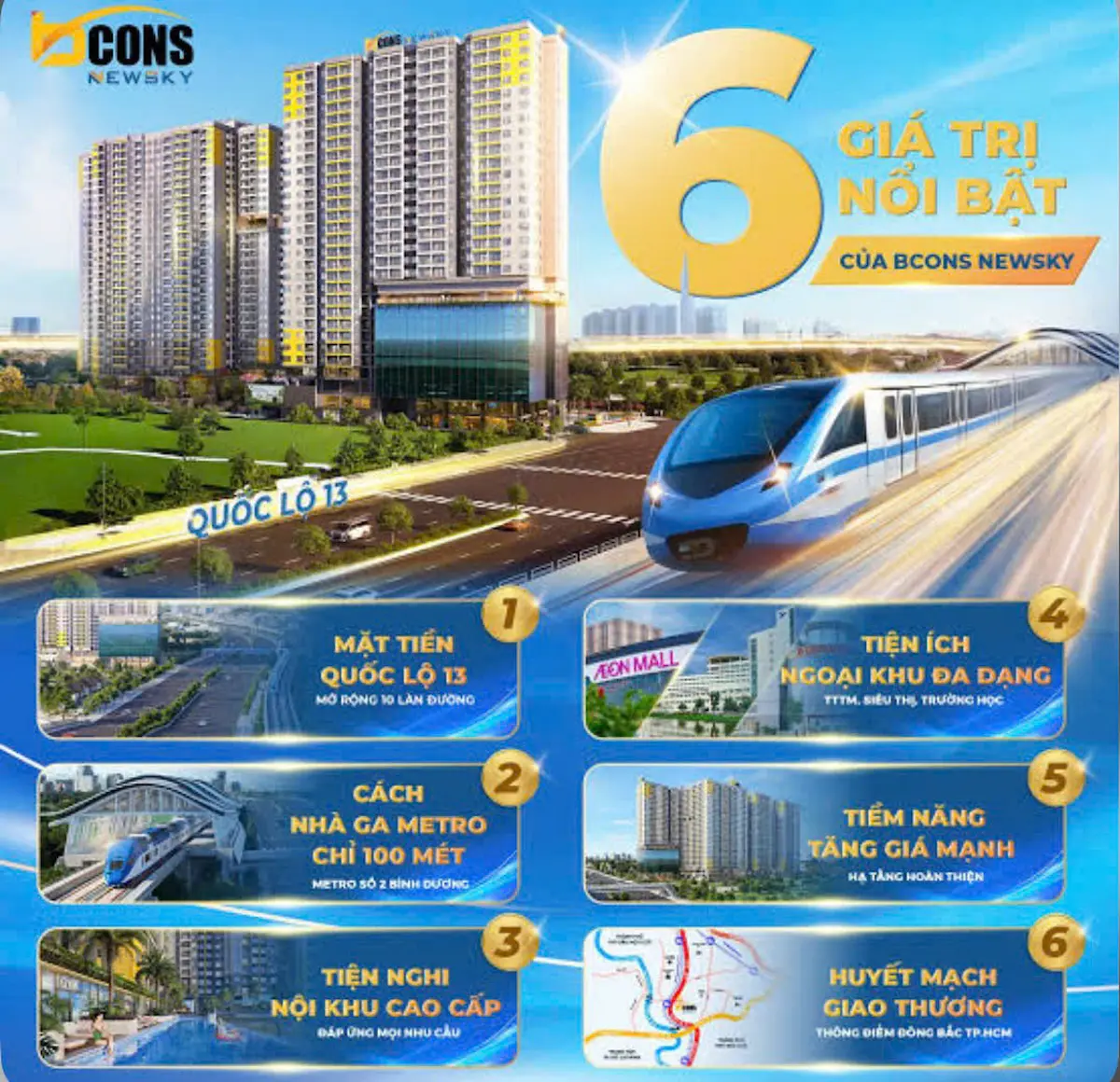 Giá trị đầu tư Bcons New Sky