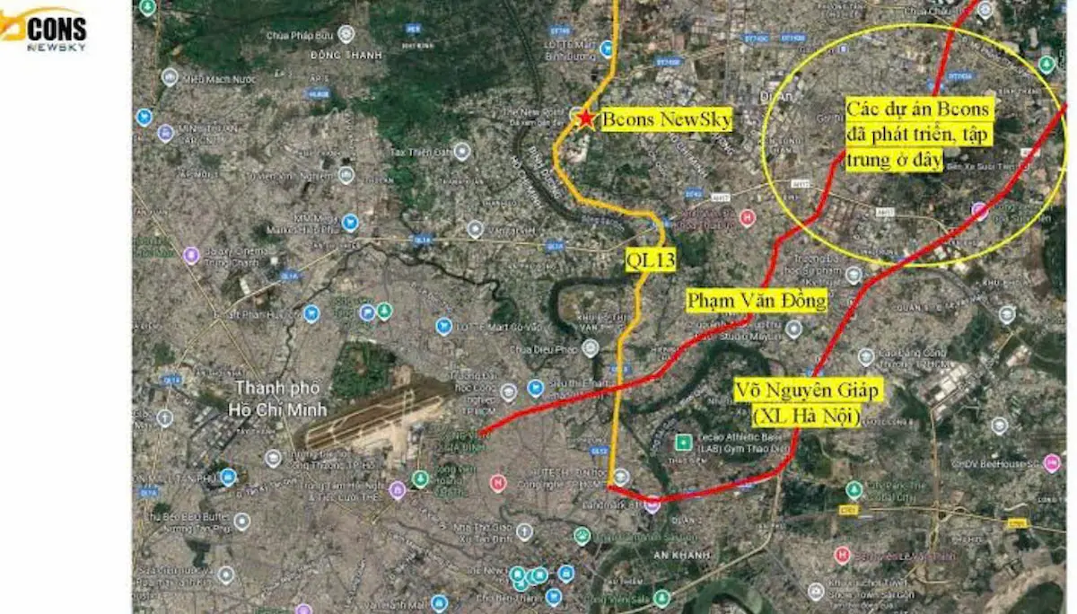 Bản đồ kết nối Bcons New Sky