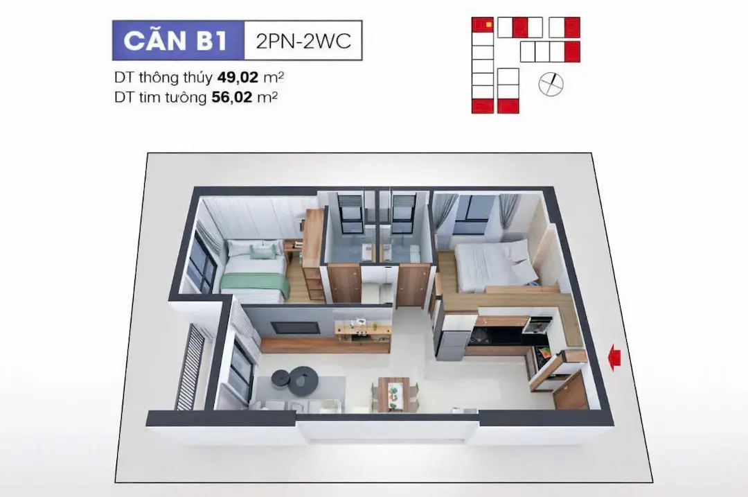 Thiết kế căn hộ Bcons Sala