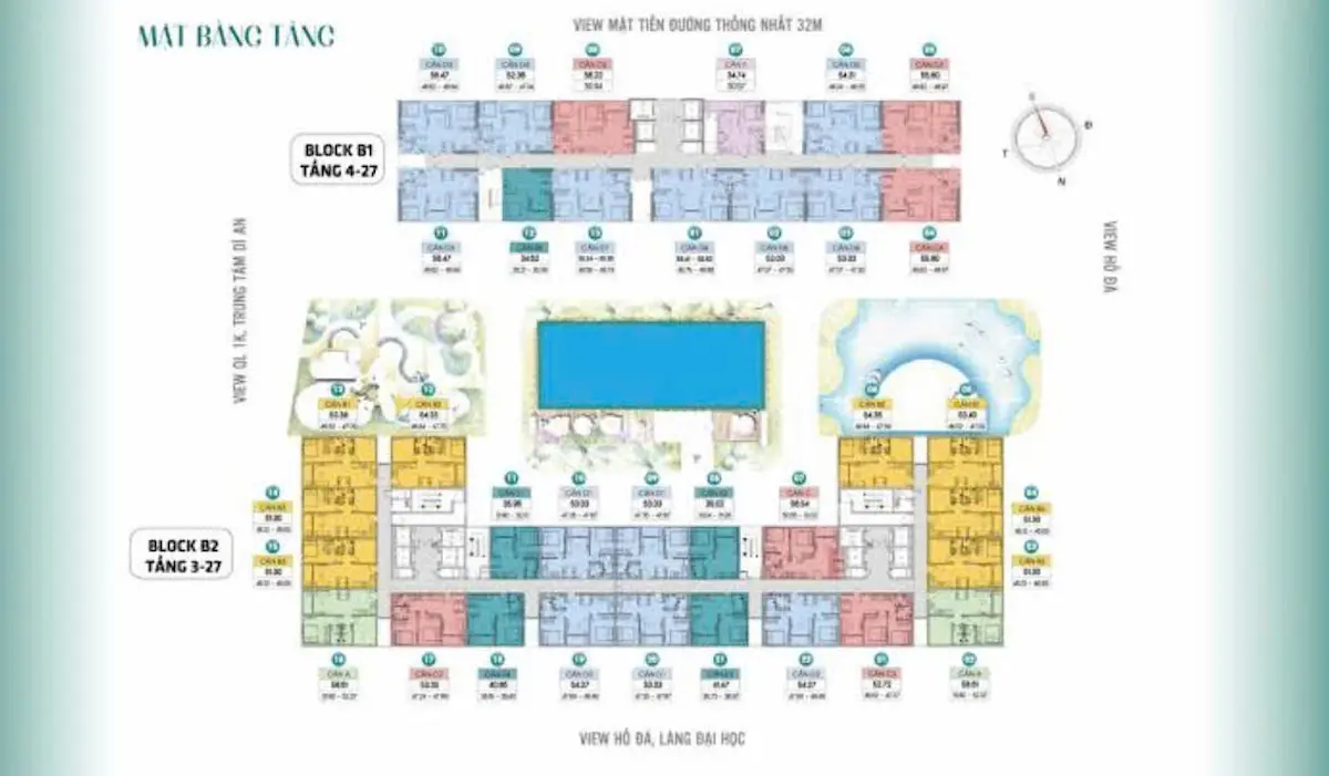 Mặt bằng tháp Green Emerald