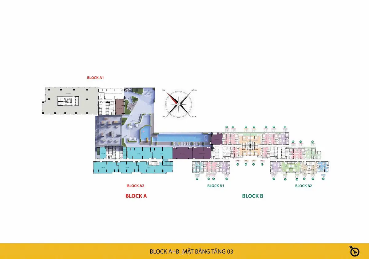 Mặt bằng tầng 3 Bcons New Sky