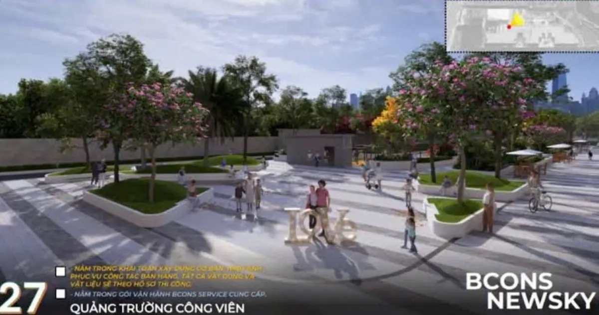 Quảng trường công viên Bcons New Sky