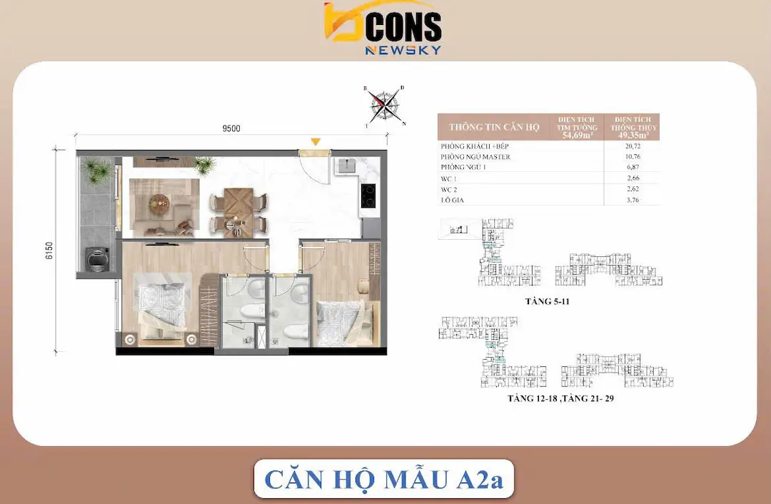 Thiết kế 2PN 2WC