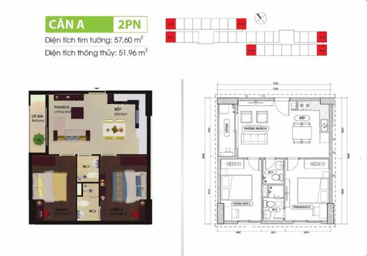 Thiết kế căn hộ Bcons Suối Tiên