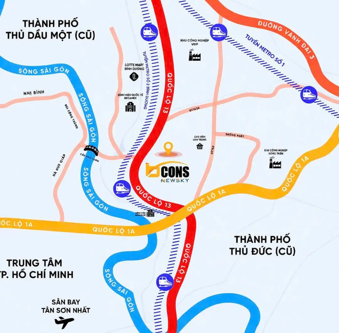 Vị trí Bcons New Sky