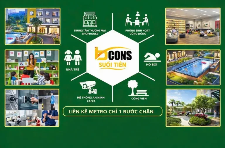 Hé lộ trải nghiệm sống với chuỗi tiện ích Bcons Suối Tiên tại 45 Tân Lập, Dĩ An. Hồ bơi, gym, an ninh 24/7 - đầy đủ tiện nghi cho gia đình bạn!