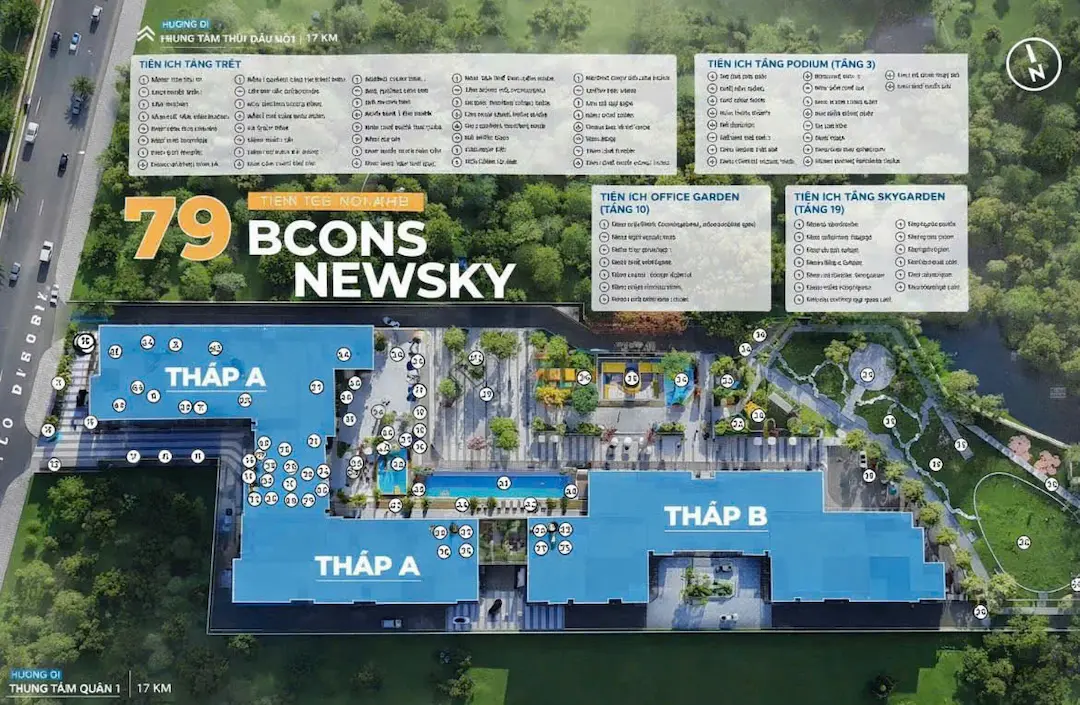 Tiện ích dự án Bcons New Sky