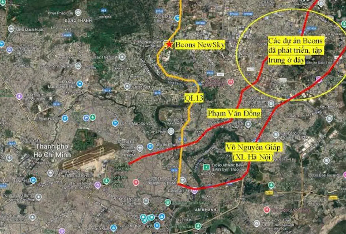 Từ Bcons New Sky đi Quận 1