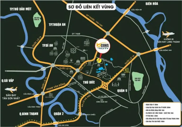 Bcons City ở đâu? Khám phá chính xác tọa độ mặt tiền đường Thống Nhất, phường Đông Hòa, Dĩ An. Phân tích kết nối giao thông, tiện ích và đánh giá thực tế 2026.