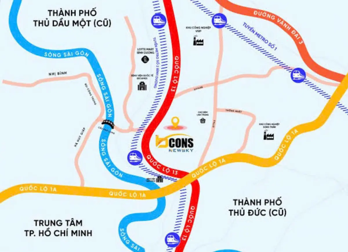 Vị trí Bcons New Sky