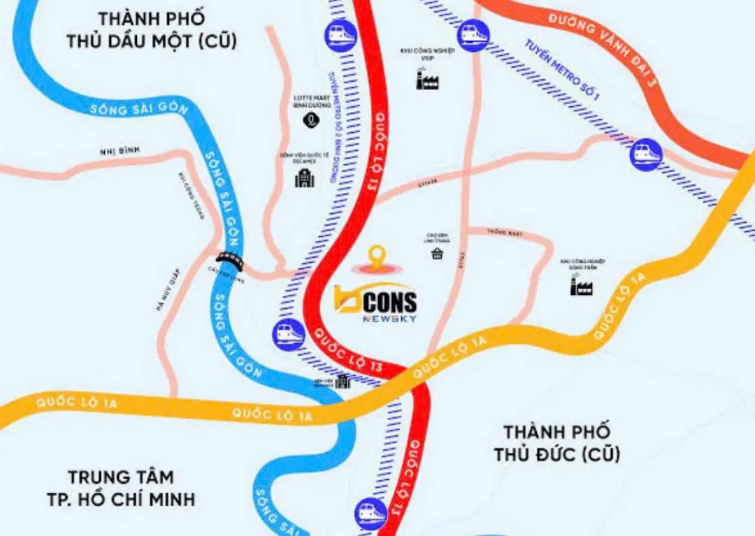 Vị trí Bcons New Sky
