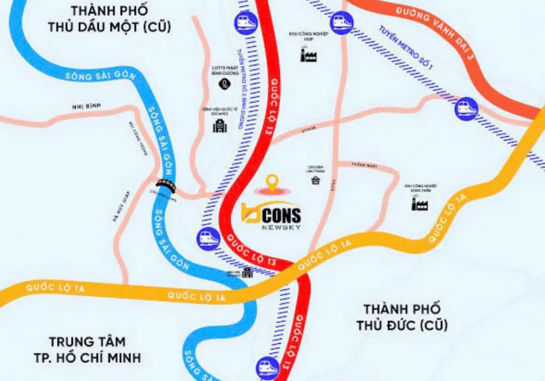 Vị trí Bcons New Sky
