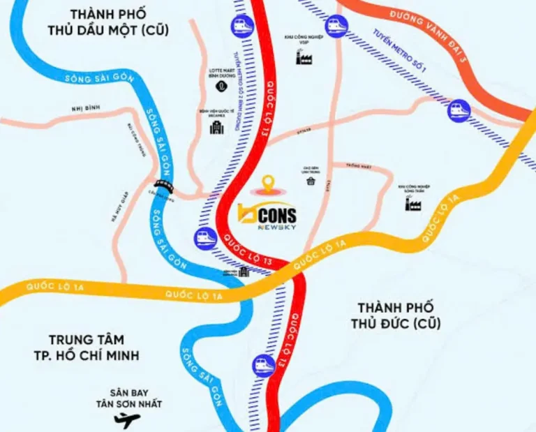 Kết nối giao thông Bcons New Sky đi TP.HCM, Thủ Đức, Bình Dương mất bao lâu? Kiểm chứng thực tế.