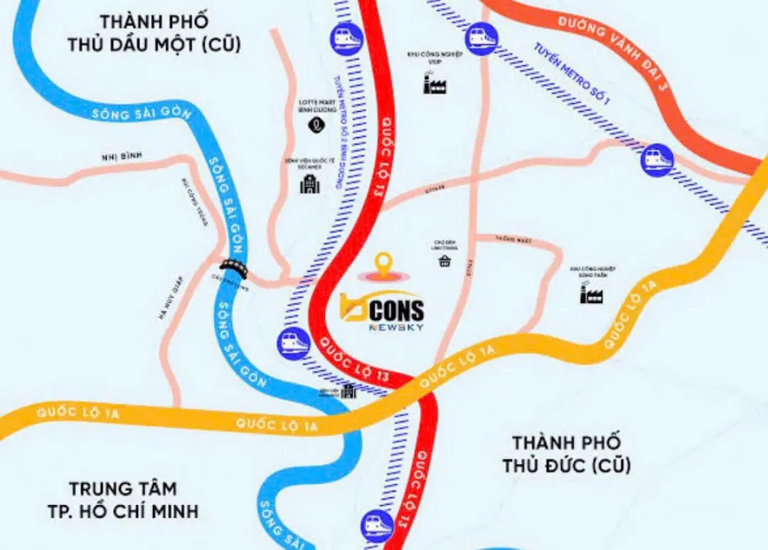 Vị trí Bcons New Sky