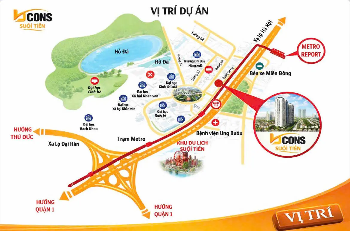 Vị trí Bcons Suối Tiên