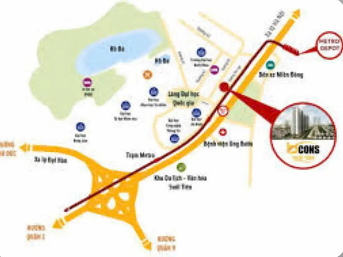 Vị trí Bcons Suối Tiên