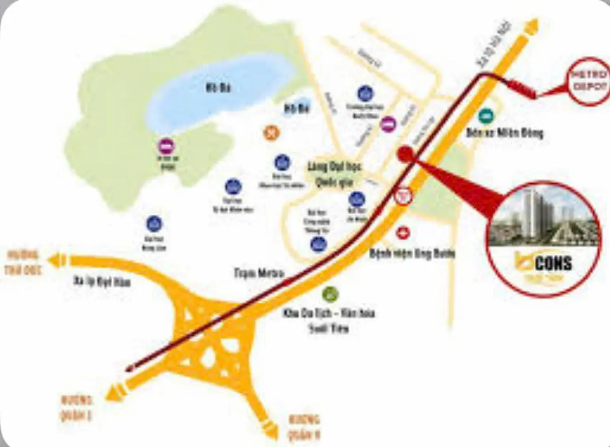 Vị trí chiến lược Bcons Suối Tiên