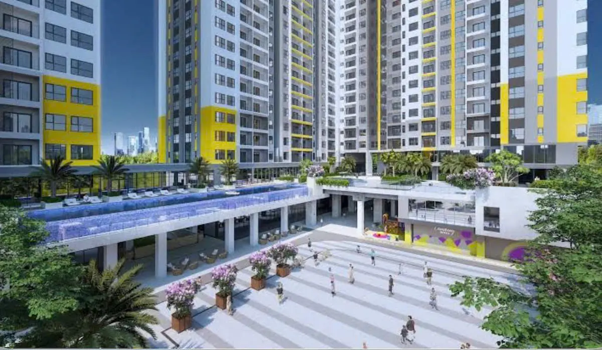 View hồ bơi Bcons New Sky