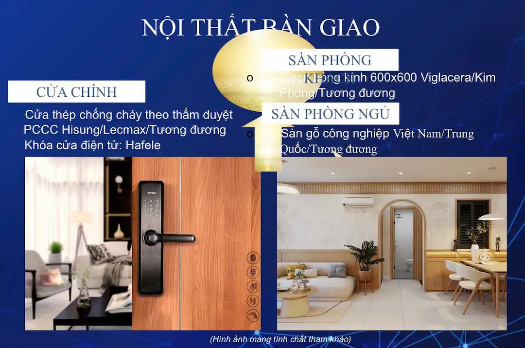 Nội thất bàn giao 2PN Bcons Center City