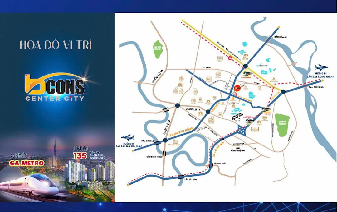 Vị trí Bcons Center City