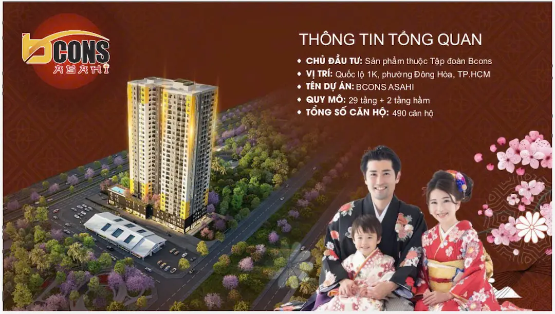 Giá căn hộ 1 PN Bcons Asahi tổng quan