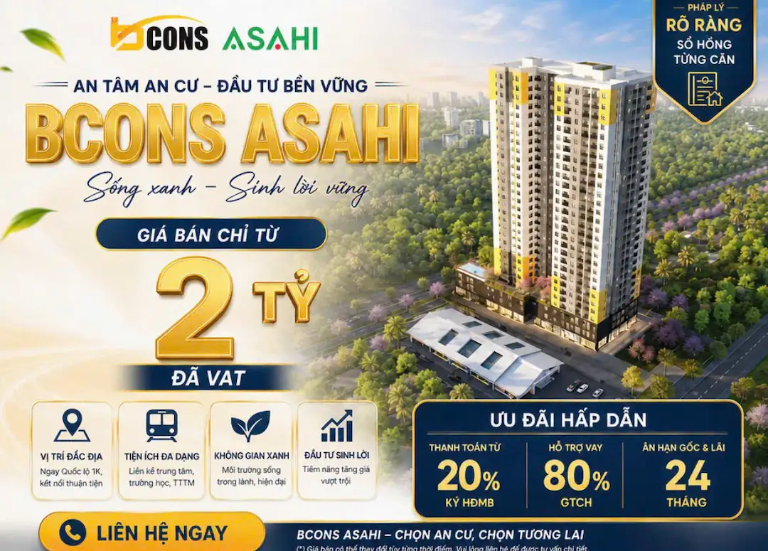 Giá chuyển nhượng Bcons Asahi 6 tháng đầu năm