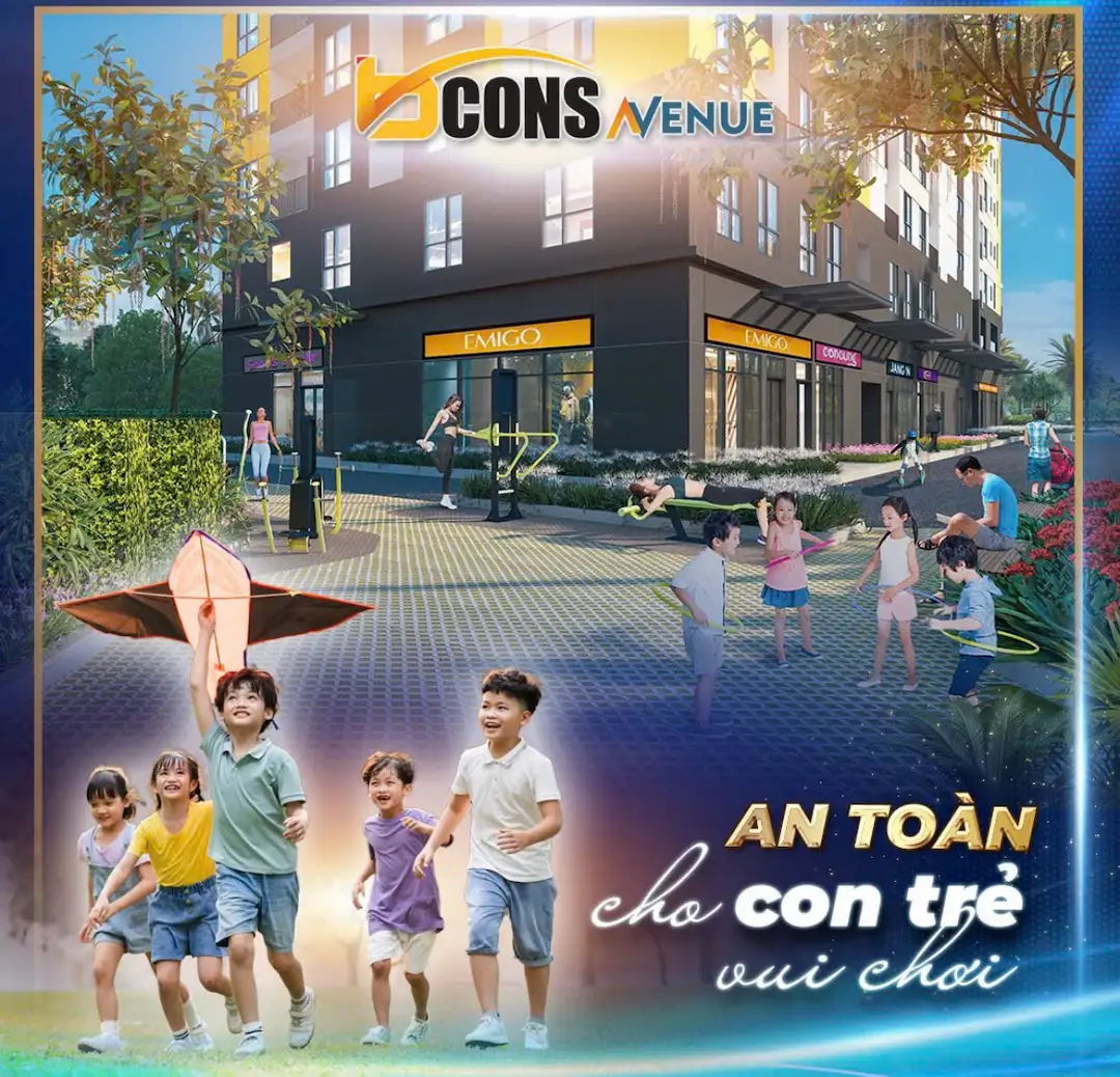 Khu vui chơi trẻ em bên ngoài Bcons Avenue