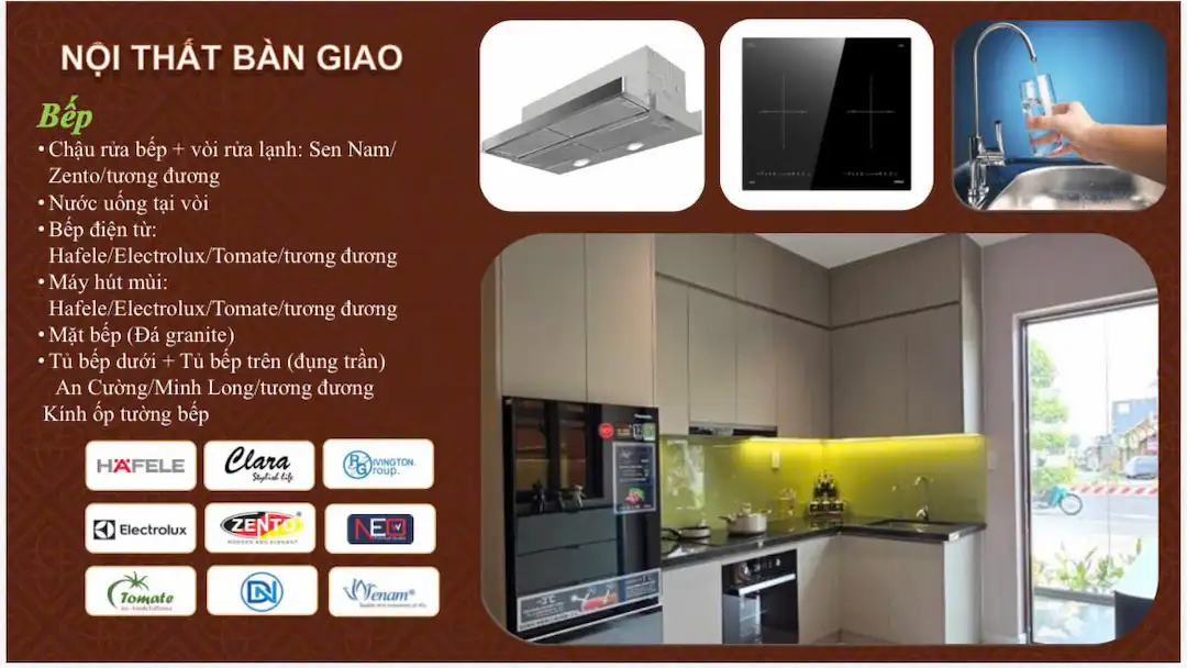 Layout nội thất bàn giao bếp