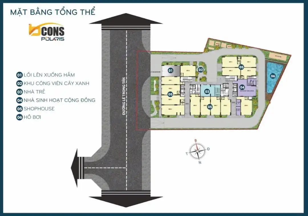 Mặt bằng chung cư Bcons Polaris