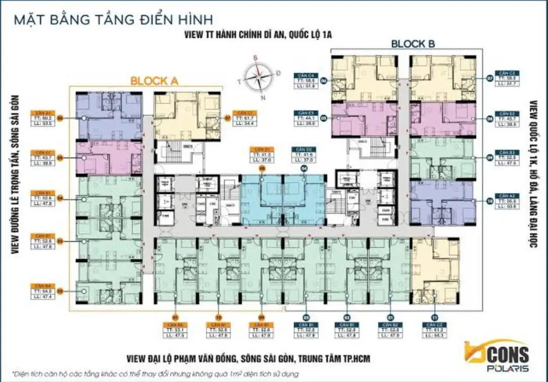 Mặt bằng Bcons Polaris