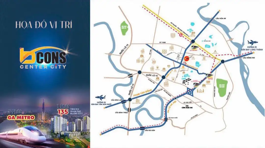 Vị trí Bcons Center City