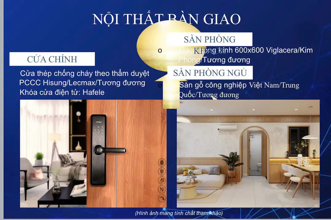 Nội thất bàn giao 1PN Bcons Center City