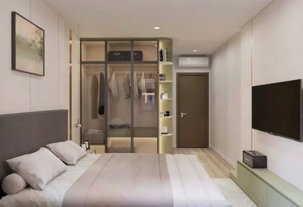 Phòng ngủ căn hộ 1 PN Bcons Asahi