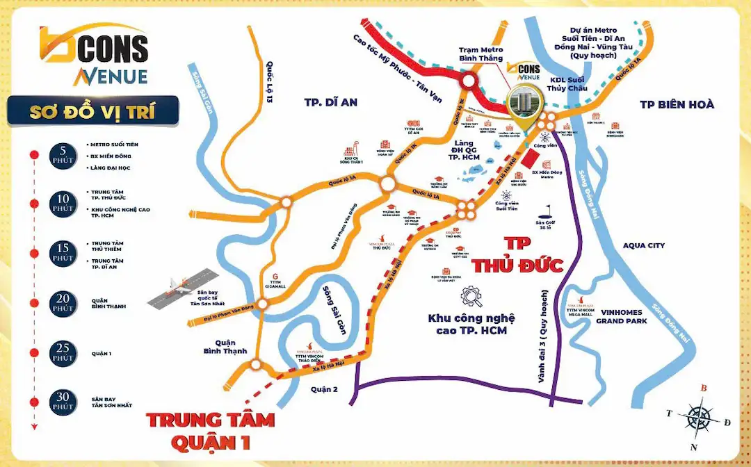 Review vị trí chung cư Bcons Avenue