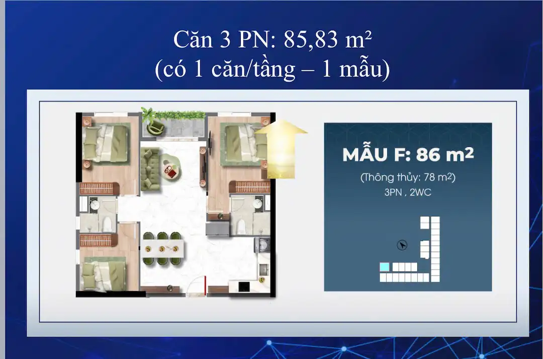Thiết kế layout 3PN Bcons Center City