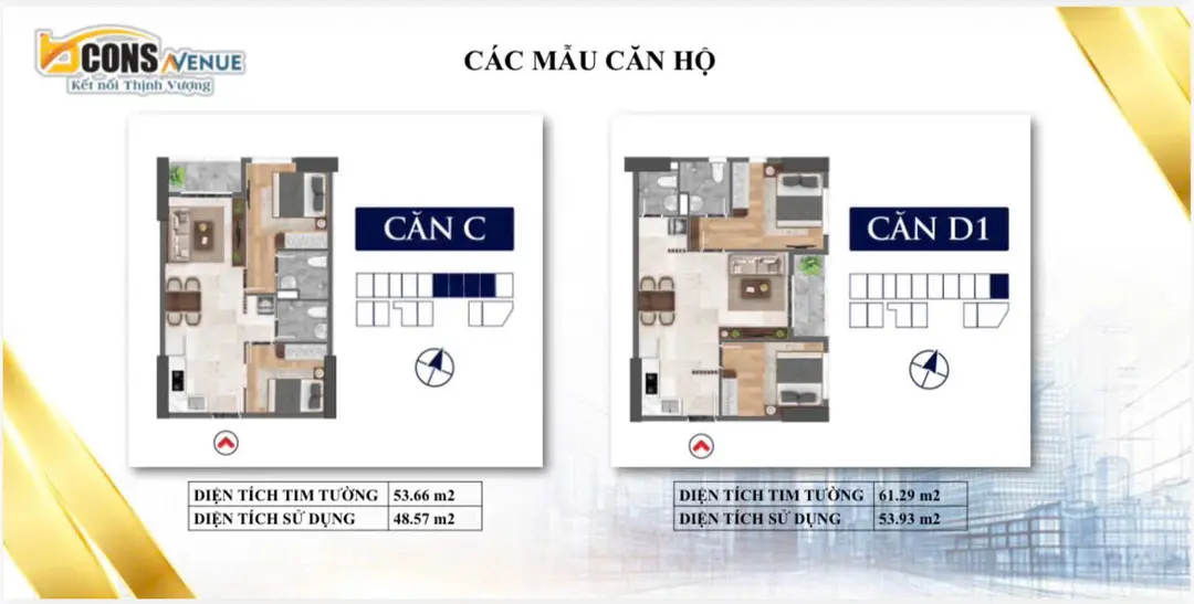 Thiết kế tổng quan căn hộ 2PN Bcons Avenue