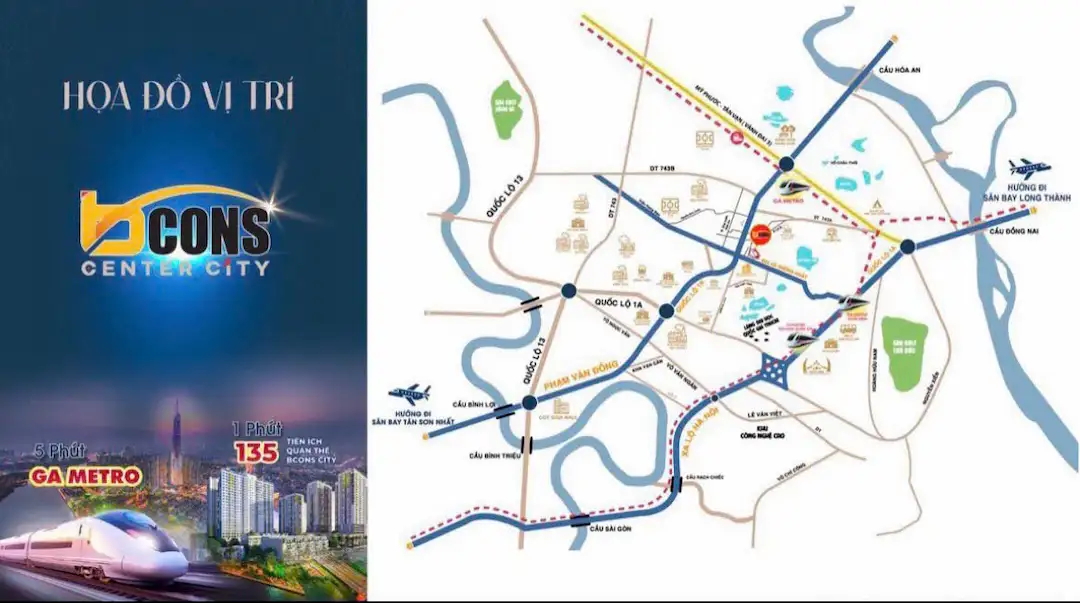 Vị trí Bcons Center City