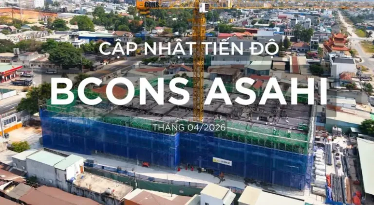 Tiến độ Bcons Asahi khi nào bàn giao? Cập nhật thi công tháng 4/2026, đổ bê tông dầm sàn