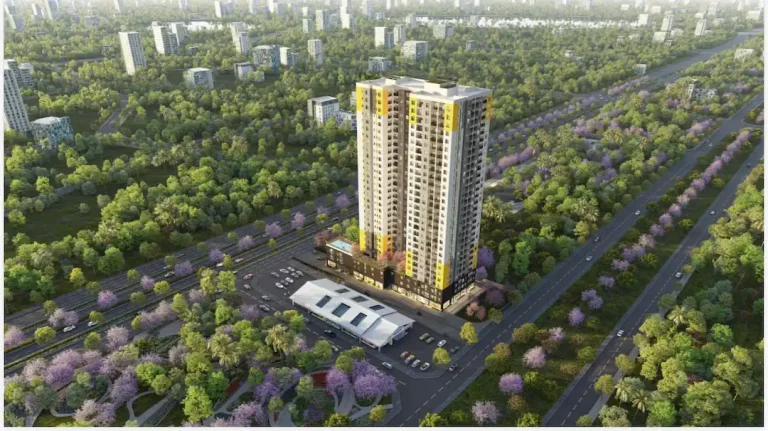 Tổng quan Bcons Asahi có trung tâm thương mại không quy mô lớn ở khối đế, tiện ích đầy đủ.